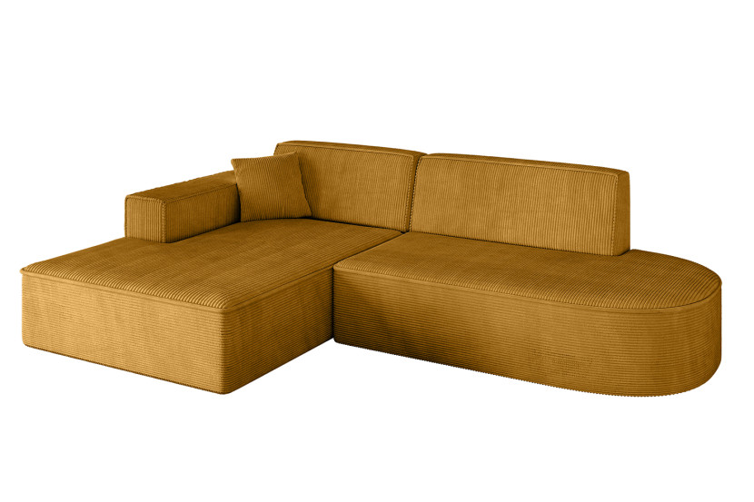 Narożnik lewostronny bez funkcji spania IREA-L1-v4 232x165x77 cm Żółty 775216