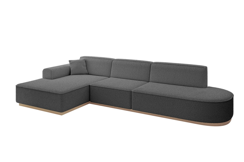 Narożnik lewostronny bez funkcji spania IREA-L2 327x165x80 cm Szary 753377