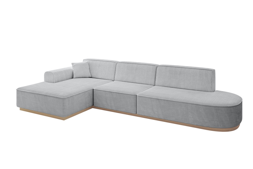 Narożnik lewostronny bez funkcji spania IREA-L2 327x165x80 cm Szary 753442