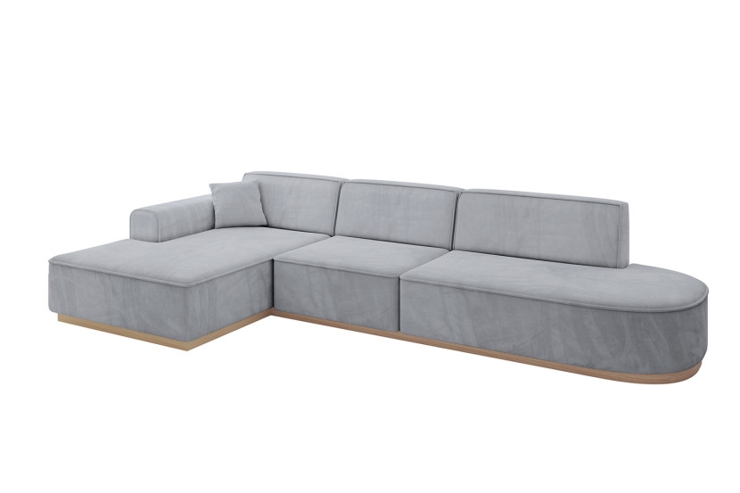 Narożnik lewostronny bez funkcji spania IREA-L2 327x165x80 cm Szary 753224