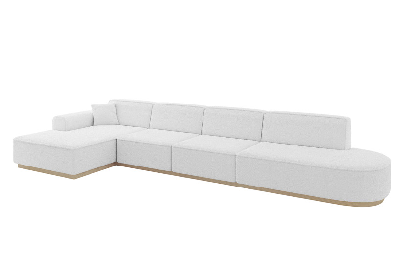 Narożnik lewostronny bez funkcji spania IREA-L3 412x165x80 cm Biały 755536