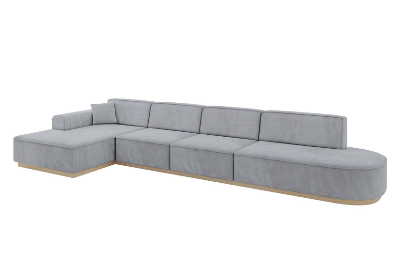 Narożnik lewostronny bez funkcji spania IREA-L3 412x165x80 cm Szary 755554