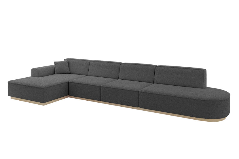 Narożnik lewostronny bez funkcji spania IREA-L3 412x165x80 cm Szary 755502