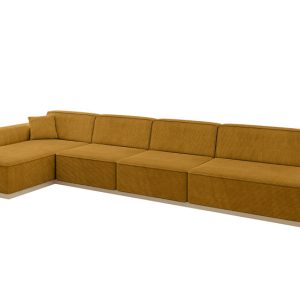 Narożnik lewostronny bez funkcji spania IREA-L3 412x165x80 cm Żółty 755591 Narożnik lewostronny bez funkcji spania IREA-L3 412x165x80 cm Żółty 755591