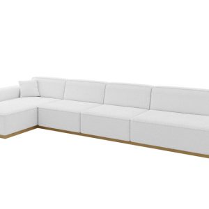 Narożnik lewostronny bez funkcji spania IREA-L3-v2 412x165x80 cm Biały 755546 Narożnik lewostronny bez funkcji spania IREA-L3-v2 412x165x80 cm Biały 755546