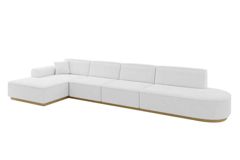 Narożnik lewostronny bez funkcji spania IREA-L3-v2 412x165x80 cm Biały 755546