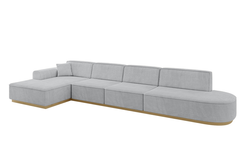 Narożnik lewostronny bez funkcji spania IREA-L3-v2 412x165x80 cm Szary 755522