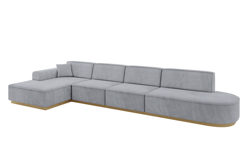 Narożnik lewostronny bez funkcji spania IREA-L3-v2 412x165x80 cm Szary 755613