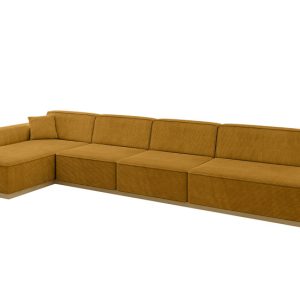 Narożnik lewostronny bez funkcji spania IREA-L3-v2 412x165x80 cm Żółty 755537 Narożnik lewostronny bez funkcji spania IREA-L3-v2 412x165x80 cm Żółty 755537