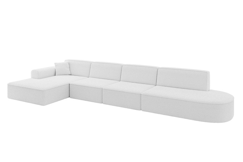 Narożnik lewostronny bez funkcji spania IREA-L3-v3 412x165x77 cm Biały 775532