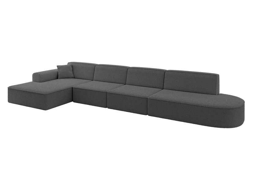 Narożnik lewostronny bez funkcji spania IREA-L3-v3 412x165x77 cm Szary 775566