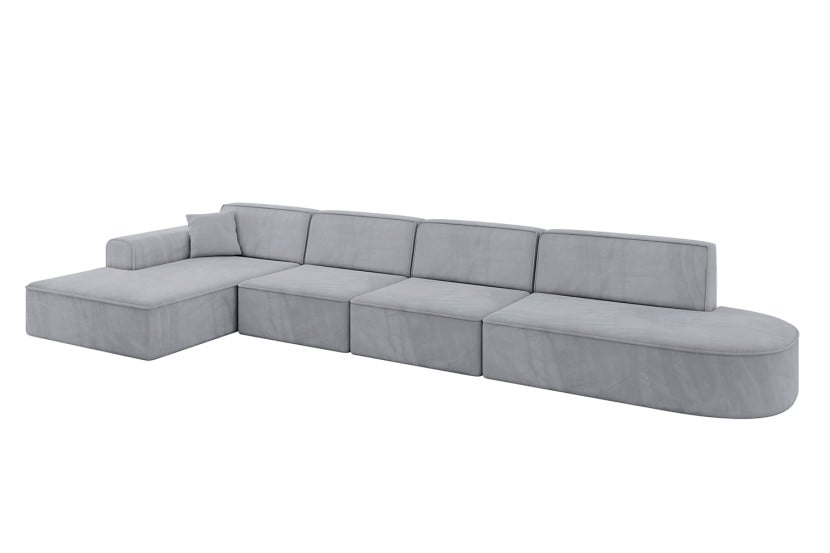 Narożnik lewostronny bez funkcji spania IREA-L3-v3 412x165x77 cm Szary 775569