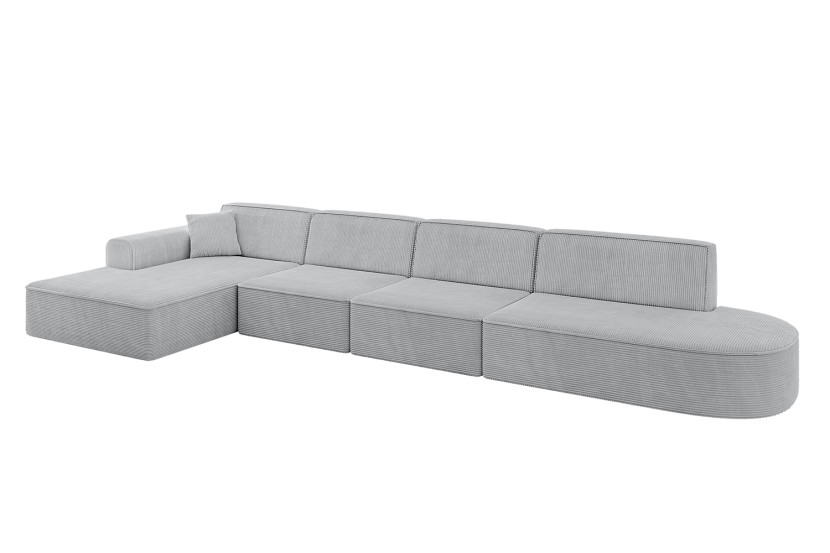 Narożnik lewostronny bez funkcji spania IREA-L3-v3 412x165x77 cm Szary 775545
