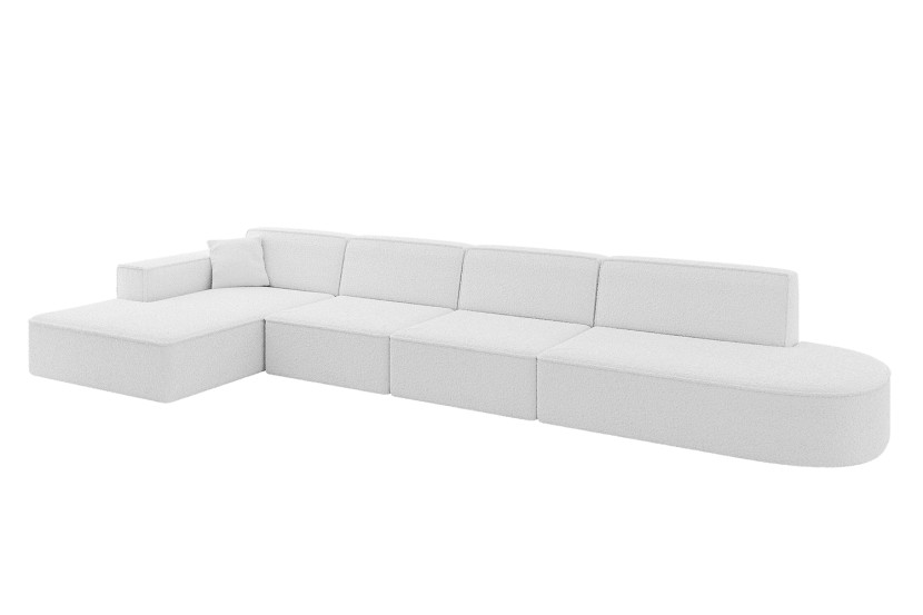 Narożnik lewostronny bez funkcji spania IREA-L3-v4 412x165x77 cm Biały 775387