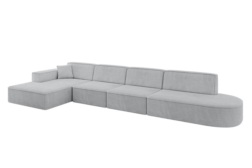 Narożnik lewostronny bez funkcji spania IREA-L3-v4 412x165x77 cm Szary 775313