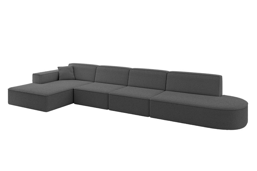 Narożnik lewostronny bez funkcji spania IREA-L3-v4 412x165x77 cm Szary 775375