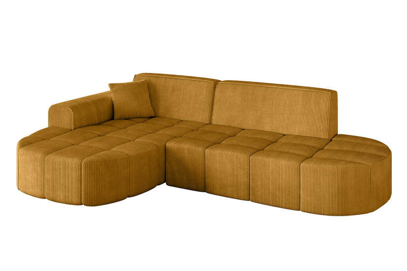 Narożnik lewostronny bez funkcji spania LIVO-L1 - 252x173x79,5 cm Żółty 795936