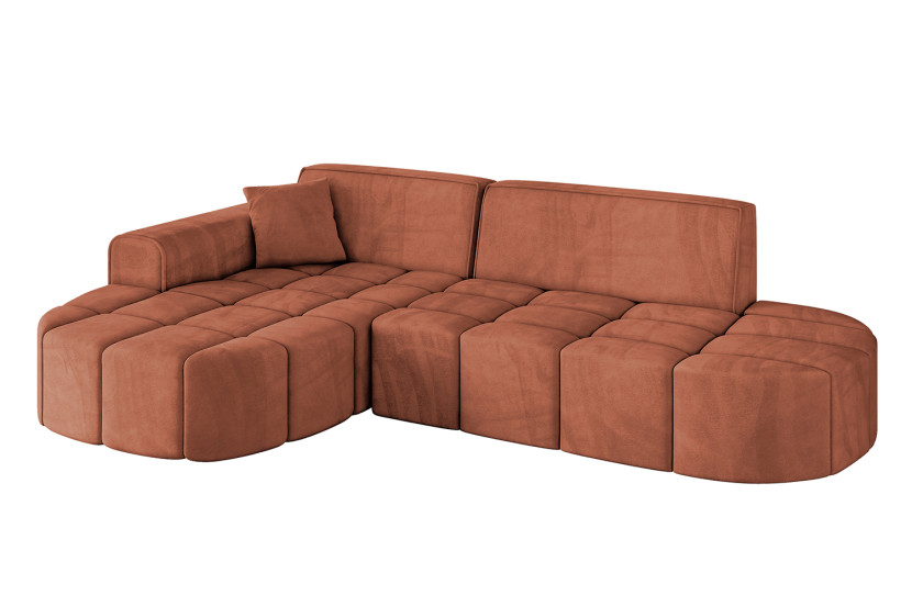 Narożnik lewostronny bez funkcji spania LIVO-L1 - 252x173x79,5 Morelowy 796171