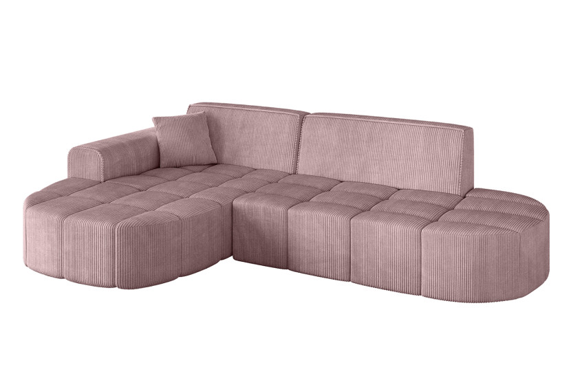Narożnik lewostronny bez funkcji spania LIVO-L1 - 252x173x79,5 Różowy 795921