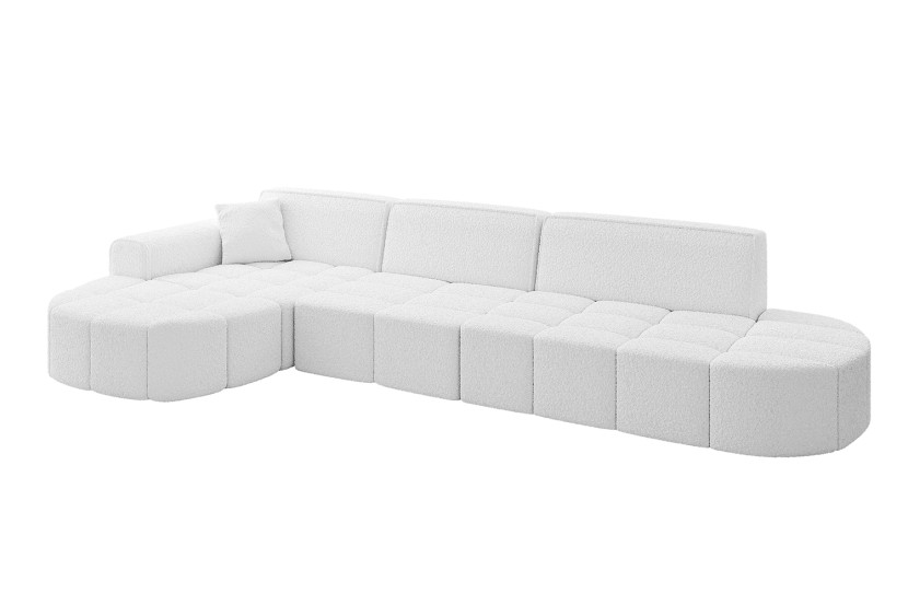 Narożnik lewostronny bez funkcji spania LIVO-L2 - 337x173x79,5 cm Biały 795937