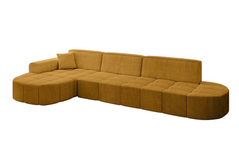 Narożnik lewostronny bez funkcji spania LIVO-L2 - 337x173x79,5 cm Żółty 795929