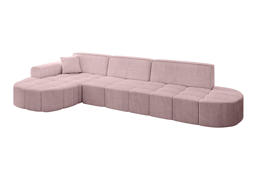 Narożnik lewostronny bez funkcji spania LIVO-L2 - 337x173x79,5 Różowy 796104