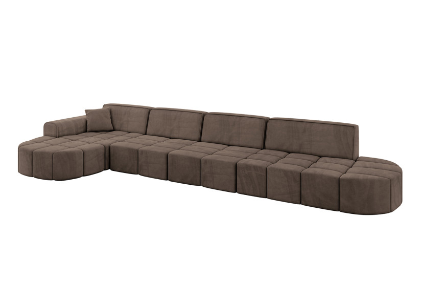 Narożnik lewostronny bez funkcji spania LIVO-L3 - 422x173x79,5 Brązowy 795932