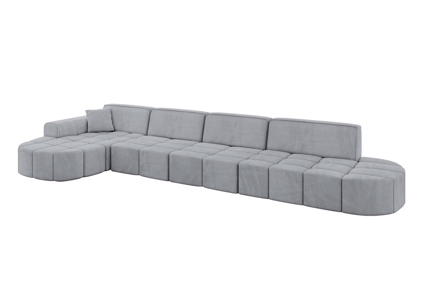 Narożnik lewostronny bez funkcji spania LIVO-L3 - 422x173x79,5 cm Szary 796165