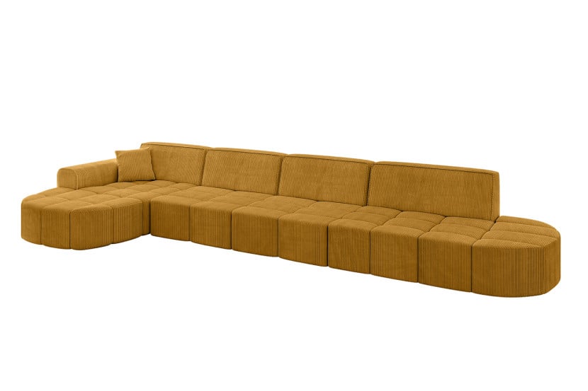 Narożnik lewostronny bez funkcji spania LIVO-L3 - 422x173x79,5 cm Żółty 795915