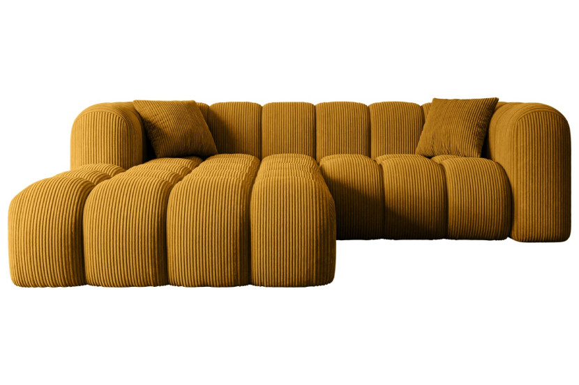 Narożnik lewostronny bez funkcji spania OLEA-L1 - 231x173x74 cm Żółty 526766