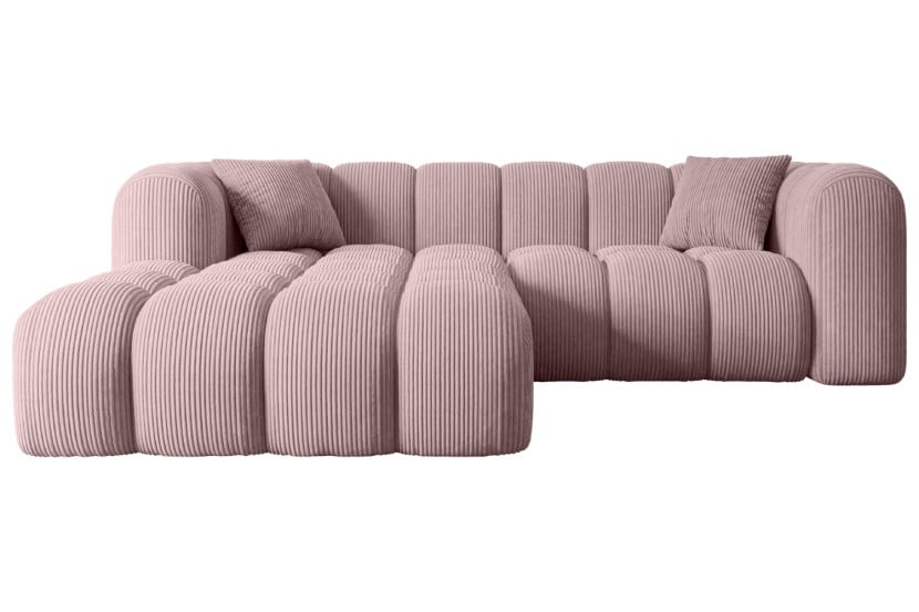 Narożnik lewostronny bez funkcji spania OLEA-L1 - 231x173x74 Różowy 526735