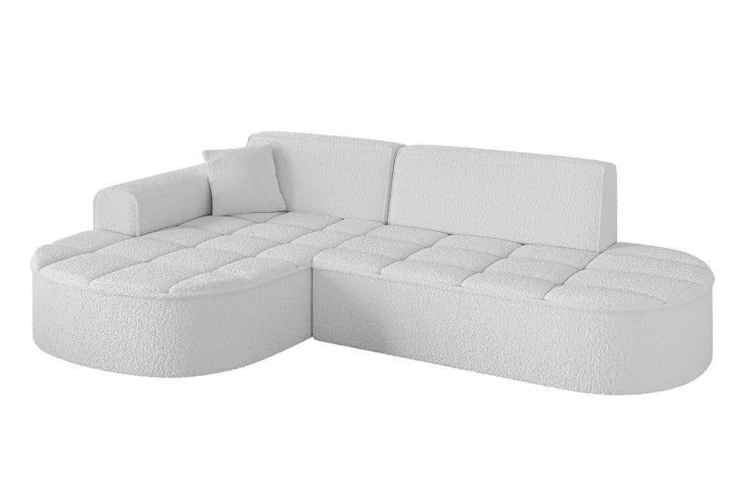 Narożnik lewostronny bez funkcji spania TARO-L1 - 243x171x79,5 cm Biały 800313