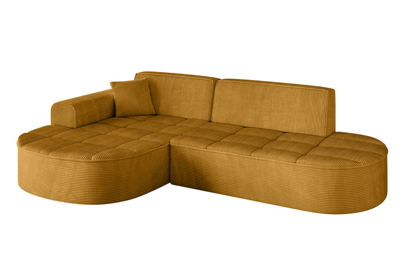 Narożnik lewostronny bez funkcji spania TARO-L1 - 243x171x79,5 cm Żółty 800173