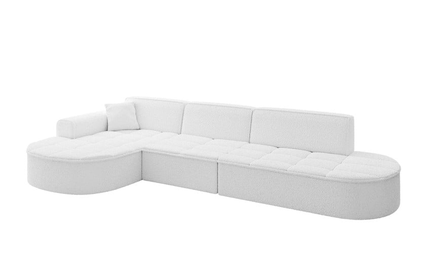 Narożnik lewostronny bez funkcji spania TARO-L2 - 328x171x79,5 cm Biały 800187