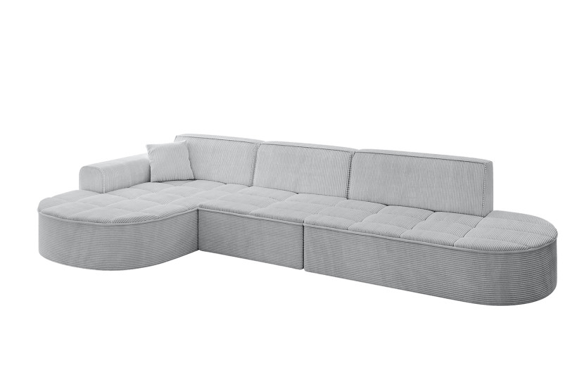 Narożnik lewostronny bez funkcji spania TARO-L2 - 328x171x79,5 cm Szary 800235