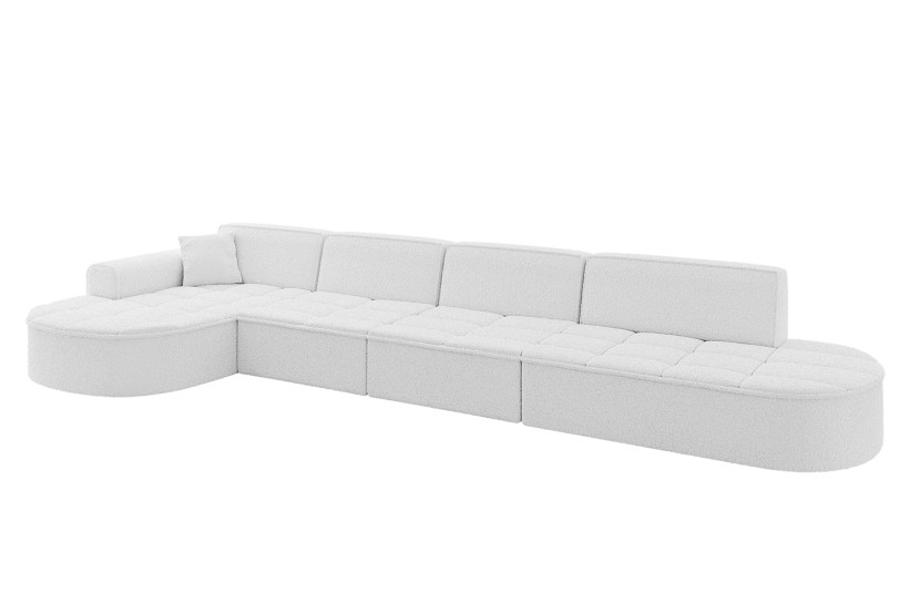 Narożnik lewostronny bez funkcji spania TARO-L3 - 413x171x79,5 cm Biały 800208
