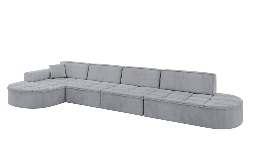 Narożnik lewostronny bez funkcji spania TARO-L3 - 413x171x79,5 cm Szary 800245