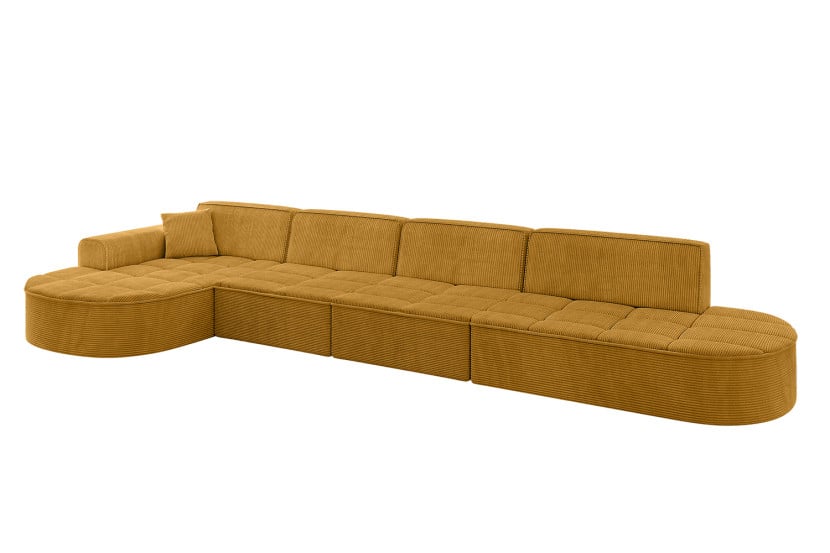 Narożnik lewostronny bez funkcji spania TARO-L3 - 413x171x79,5 cm Żółty 800258