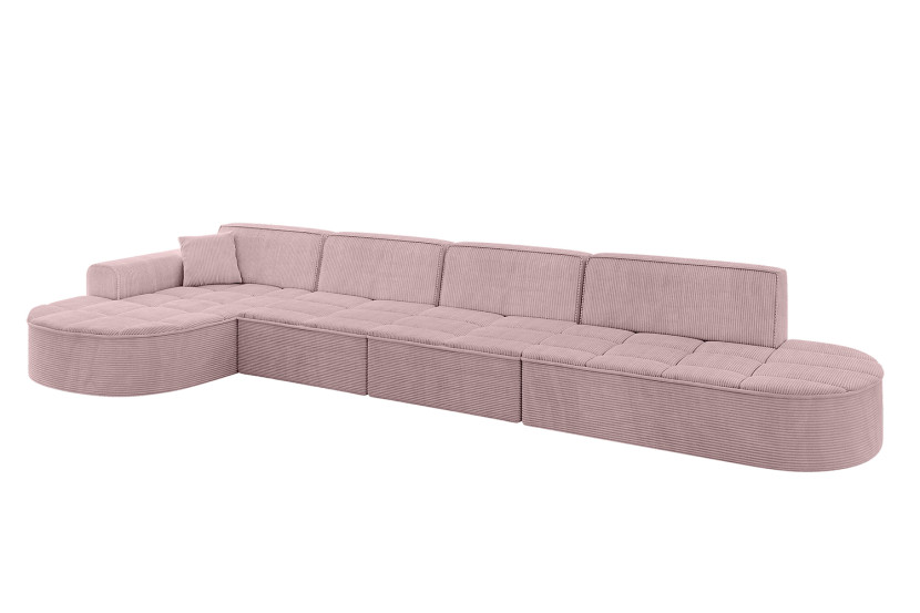 Narożnik lewostronny bez funkcji spania TARO-L3 - 413x171x79,5 Różowy 800269