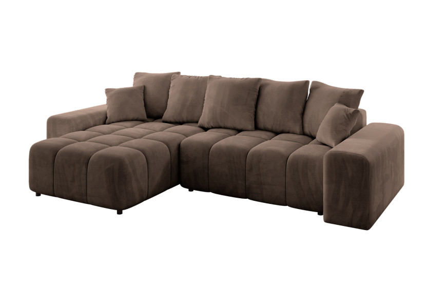 Narożnik lewostronny ENIL-L - 297x189x68 cm Brązowy 853913