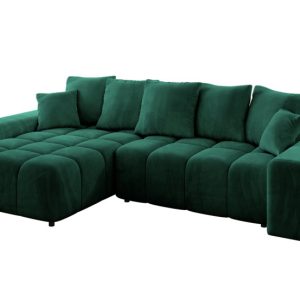Narożnik lewostronny ENIL-L – 297x189x68 cm Ciemny zielony 853855