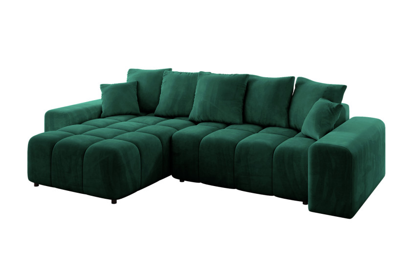 Narożnik lewostronny ENIL-L - 297x189x68 cm Ciemny zielony 853855