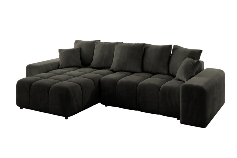 Narożnik lewostronny ENIL-L - 297x189x68 cm Czarny 853911