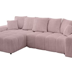 Narożnik lewostronny ENIL-L – 297x189x68 cm Różowy 853804