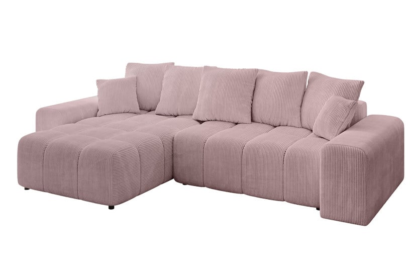 Narożnik lewostronny ENIL-L - 297x189x68 cm Różowy 853804