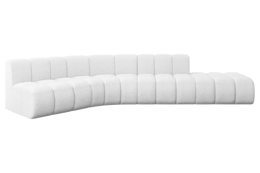 Narożnik lewostronny modułowy Brilo-L1 - 380x174x70 cm Biały 758192