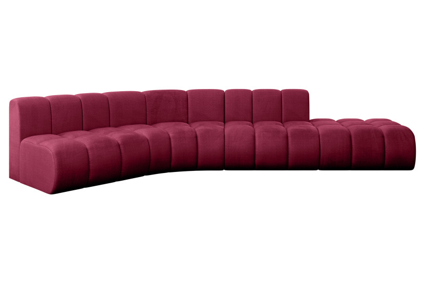 Narożnik lewostronny modułowy Brilo-L1 - 380x174x70 cm Bordowy 758748
