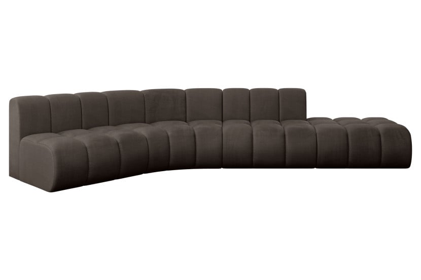 Narożnik lewostronny modułowy Brilo-L1 - 380x174x70 cm Brązowy 758777