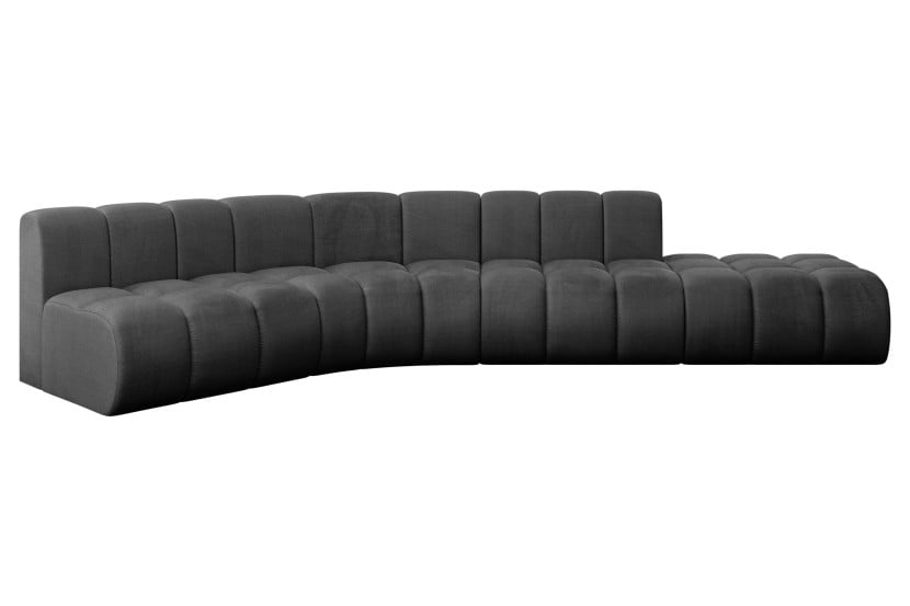 Narożnik lewostronny modułowy Brilo-L1 - 380x174x70 cm Czarny 758408