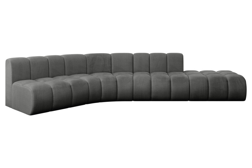 Narożnik lewostronny modułowy Brilo-L1 - 380x174x70 cm Grafitowy 758779